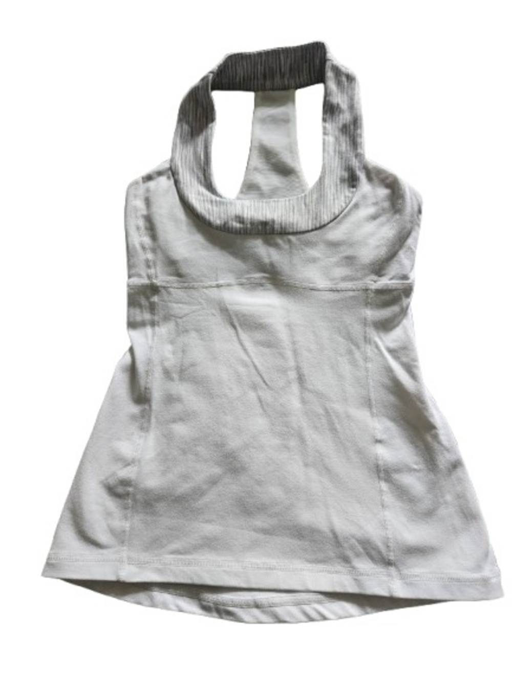 lululemon athletica White Halter Tank with Ribbed Neck